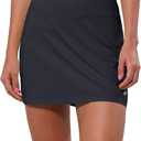 BUBBLELIME Women Adjustable Running Tennis Skort Pockets Workout Golf Skirt (Gray, L)