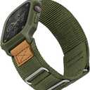 SUNFWR Bands Compatible with Apple Watch 44mm 45mm with Case,Rugged Sport Apple Watch Strap with Protective Cover for iwatch Series 9/8/7/6/5/4/SE for Men(Army green)