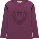 Girls' Heart-Shaped Long Sleeve T-Shirt, 6-7Y