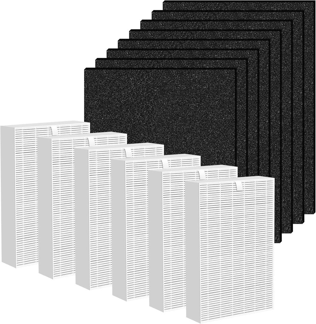 6 Pack HPA100 Filter Replacement for Honeywell HPA100 Serie Air Purifier | Compatible with Honeywell HPA094, HPA104, HPA105, HPA3100, HPA5100,3 Ture HEPA R filter and 4 Activated Carbon Pre-Filter