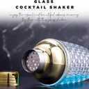 Glass Cocktail Shaker Set - Glass Shaker for Drinks, Shaker Set for Bars, Whiskey, Cocktails (Gold, 13 oz)
