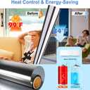 2 x Savvy Choice Window Privacy Film One Way Daytime Privacy Static Cling Sun Blocking Anti UV Reflective Window Tint for Home and Office, Black-Silver, 17.5 inch X 78.7 inch