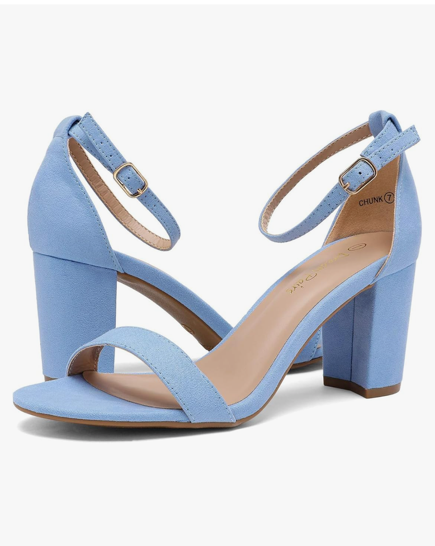 DREAM PAIRS Women's Chunk Low Heel Pump Sandals SIZE 6,5