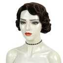 Short Dark Brown 1920s Wig for Women Gatsby roaring 20s Finger Wave Party Synthetic Full Vintage Wigs for Womens Lady Cosplay Costume Fancy Dress 1920 Flapper Wig