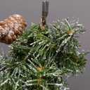 Tabletop Christmas Tree, 31" Burlap Base with LED Lights, White Tipped Branches, Prelit Small Artificial Tabletop Snow Flocked Christmas Trees Decor with Timer, for Outdoor Indoor Porch Table Xmas