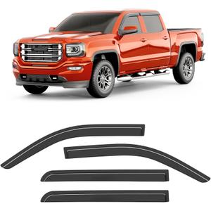 Window Rain Guards for Chevy Silverado/GMC Sierra 2014-2019 Crew Cab
4PCS, CZShiYue Tape-on Extra-Thick, Extra Durable Window Deflectors ,Window Vent Visors, Vent Shades, Truck Accessories