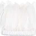 2 Yards Natural Goose Feathers Trim Sewing Fringe Fashion Dress Sewing 6-8inch for DIY Handicrafts Costumes Decoration, White