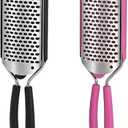 Large Foot File Callus Remover for Feet 3 in 1, Double Sided Foot Scraper Stainless Steel Foot Scrubber for Dead Skin, Wet & Dry Use, Smoother Feet,Pedicure Rasp with Sand Paper Debris Catcher, 2 Pcs