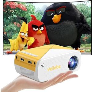 Mini Projector, 2025 Upgraded Movie Projector Portable Supported 1080P FHD, Bluetooth, USB & TypeC, Compatible with IOS & Android Smartphone/Tablet/TV Stick/PC/Laptop, Indoor & Outdoor Home Theater