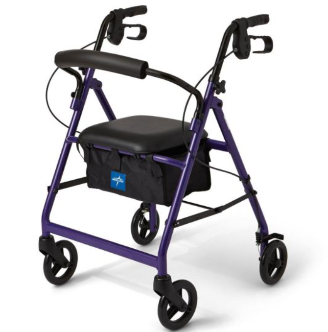 Medline Basic Rollator with 6in Wheels 250lbs Purple 1Ct