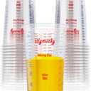 25 PACK Plastic Measuring Cups, 32 oz (1000ml) Disposable Mixing Cups, Measurement ratios: 2:1, 3:1, 4:1, Perfect for Epoxy Resin, Paint Mixing, Art DIY