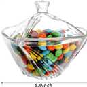SOUJOY 1 Pack Glass Candy Dish with Lid, Clear Covered Candy Bowl, Retro European Candies Jar for Home Kitchen Office Table Halloween