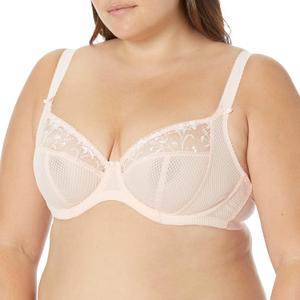 Elomi Women's Charley Floral Embroidery, Low Plunge, Dd+ Bras (Ballet Pink) 38DD