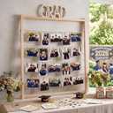 Cinnvoice Graduation Wooden Photo Display Board 30.4 x 26.5 Inch Grad Pictures Display Frame with 24 Clips Large Pictures Board for Graduation Party Hanging Photos Postcards Greeting Cards