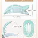 Mesovor 4 Pack French Flat Hair Clips for Women, 3.74" Nonslip Stylish Round Duckbill Lay Flat Hair Claw | Side Slide Volume Flat Hairclips for Lying Down, Yoga, Driving (Mermaid Colorful)