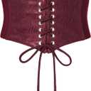 Scarlet Darkness Corset Belts for Women Lace-up Tied Waspie Waist Belt Renaissance Corset, 6, Red