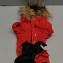 PINA Small Dog Coats - Waterproof, Warm Winter Jacket with Faux Fur Hood & Pocket (S(Chest 17.7"), Red)
