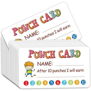 Punch Card, 100pcs Reward Incentive Card for Teacher, Behavior Chart for Kids, Homeschool Classroom Supplies for Motivation (Boy)