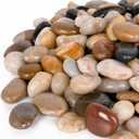 GASPRO 30 Pound River Rocks, Decorative Stones for Walkways, Outdoor Landscaping, Garden, Yard, 1-1 3/4 Inch, Polished Pebbles for Planters, Flower Beds, Vase, Mixed Color