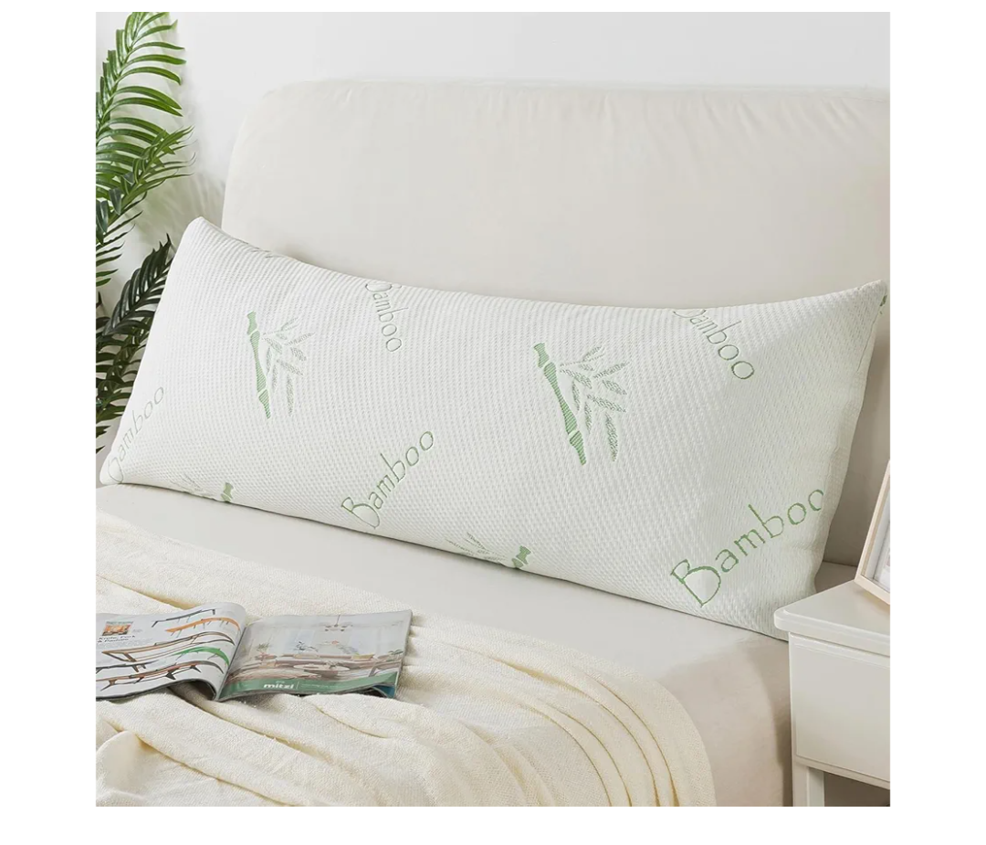 Full Body Pillow for Adults Shredded Memory Foam Long Pillow for Sleeping with Removable Cover Firm Hug Pillows for Side and Back Sleepers 20x54