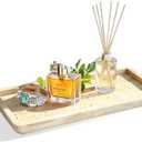 Natural Marble Travertine Vanity Tray, 12 x 6 inch Home Decor Tray for Home,Bathroom, Kitchen, Dresser, Coffee Table, Sink Storage Holder Organizer,Beige Travertine(NS015)