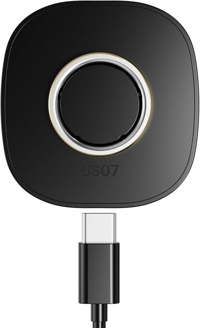 Compatible with Oura Ring Gen4 Charger Fast Charging Dock with USB-C Cable for Smart Ring (Black, Size 7)