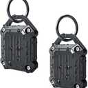 Dovick- Waterproof Airtag Keychain Holder Case,Screw Full Cover Compatible with Apple Air Tag Tracker Key Ring (Black 2Pack)