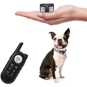 Tiniest Dog Shock Collar, Lightest Dog Training Collar with Remote for Small Dogs 5-15lbs & Medium Large Dogs/Puppies, Waterproof, Rechargeable, 1300ft Range (White Black Dot&Ultra Tiny)