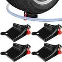 Dreyoo 4 Pcs Car Hose Guide, Tire Hose Roller for Car Washing, Detailing Tire Hoses Guide Preventing Pressure Washer Hoses Stuck Under The Wheels, Plastic Wash Tool to Avoid Snagging(Black)