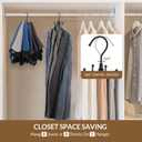 ZEDODIER 2 Pack Jean Hangers Jeans Organizer for Closet, Rotatable Sturdy 16 Hooks Jean Holder, Metal Space Saving Closet Organizers and Storage, Black