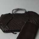 Woven Bag Shopper Bag Travel Handbags and Purses Women Tote Bag Large Capacity Shoulder Fashion Bags (Coffee)