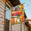 JRED Fall Dogs Garden Flags 28x40 Inch, Double Sided Autumn Pumpkin Burlap Flags for Outside, Puppys Yard Flag Decorations for Home Farmhouse Holiday