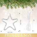 Tigeen 24 Pcs Christmas Tree Ornament 3.14''x2.75'' Silver Christmas Glitter Stars with Rhinestones Star for Wreath Garland Xmas Tree Hanging Star for Gift Wrapping Wedding Home Festive