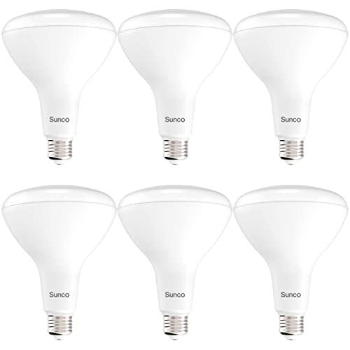Sunco 6 Pack BR40 LED Light Bulbs, Indoor Flood Lights, Recessed Can Light Bulb, 1400 LM, 17W (100W Equivalent), 4000K Cool White, Dimmable, E26 Base, for Home, Bedroom, Kitchen UL.