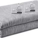 Electric Heated Blanket Queen Size, Flannel Warm Blanket with 10 Heat Settings, 10 Hours Auto Shut Off, Fast Heating Warming Blankets, Machine Washable, Grey, 84 * 90 Inchs