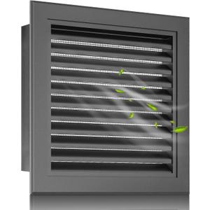 18"x18" Gable Vent with Screen – Large Shed Vent for Attics, Gables, and Exterior Walls – Durable Aluminum Louvered Vents with 16"x16" Opening Gray