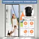 METAONLY Magnetic Screen Door Mesh Fits 30" x 80" Door - Curtain Size 32" x 82", Works for Patio, Sliding Door, Keeps Bug Mosquito Out, Fresh Air Flow, Black with Stay-Open Straps