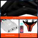 2018-2024 RGB Motorcycle LED Tail Light with DRL Compatible with Kawasaki Ninja 400&ABS/250/Z300/Z400/ZX-6R&10R&25R&4R Accessories Brake Lights Sequential Dynamic Instruction Adjustable Control Color