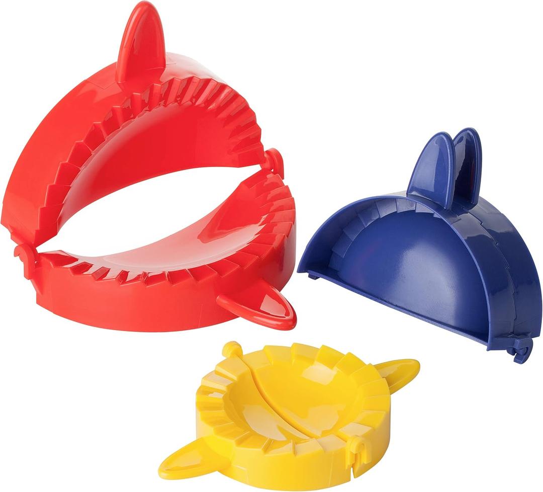 BTaT- Dough Press Set, 3 Pack, Empanada Press, Dough Press, Dumpling Press, Hand Pie Press, Mini Pie Press, Hand Pie Maker, Meat Pie Cutter, Pie Press, Pastry Press, Turnover Press, Christmas Gifts (Assorted Colors 1)