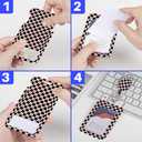 Checkered Cherry ID Badge Holder Badge Reel Lanyards for ID Badges Keychain Vertical Protector Retractable Carabiner Clips Heavy Duty Key Lanyard for Women Nurse Doctor Accountant Office Accessories