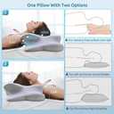 DONAMA Cervical Pillow for Neck and Shoulder,Contour Memory Foam Pillow,Ergonomic Neck Support Pillow for Side Back Stomach Sleepers with Pillowcase