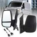 Left Driver Side Door Mirror Compatible With 2015-2026 Ford Transit 150 250 350 350HD With Power Glass Manual Folding Matte Black (Short Arm) Replace#CK4Z-17683-DA (3Pins)