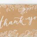 Hallmark Bulk Wedding Thank You Cards, 100-Pack (Kraft, Flowers)