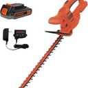 BLACK+DECKER 20V MAX Hedge Trimmer Cordless, 18 inch Blade, (1) Battery and Charger Included, Light Weight Reduced Vibration, Bush Trimmer Hedger (LHT218C1)