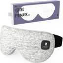 Heated Eye Mask, Cordless Heat Eye Compress for Dry Eye Stye Relax, Blackout Electric Warm Eye Mask for Airplane Sleeping for Travel, Birthday Idea for Woman/Man (Grey)