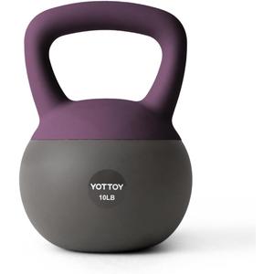 YOTTOY Soft Kettlebell, Set for Strength Training Kettlebells & Home Workouts, Soft-Sided Cushioned Base, Wide-Handle - Ideal for Men, Women, & Beginners (10LB-Purple)