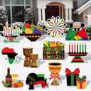 Xuhal 12 Pcs Kwanzaa Holiday Yard Signs Plastic African Heritage Themed Lawn Signs with Stakes Waterproof Outdoor Sign Kwanzaa Decorations for Kwanzaa Themed Party Outdoor Ornaments