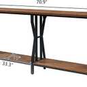 HOMISSUE Sofa Console Table, 70.9" Extra Long Sofa Table with 2-Tier Storage, Industrial Narrow Console Tables Behind Couch, Hallway Table for Entryway, Living Room, Rustic Brown