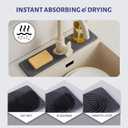 Stone Faucet Mat for Kitchen Sink, Faucet Mat Fast Drying Diatomite, Sink Splash Guard Water Absorbing Stone Tray for Sink, Counter Protector for Kitchen & Bathroom