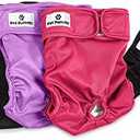 Pet Parents® Washable Dog Diapers (3pack) + Extendrs® of Durable Doggie Diapers, Premium Dog Diapers Female (Small, Princess)
